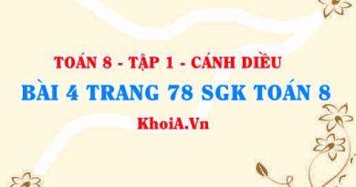 Bài 4 trang 78 SGK Toán 8 tập 1 Cánh Diều